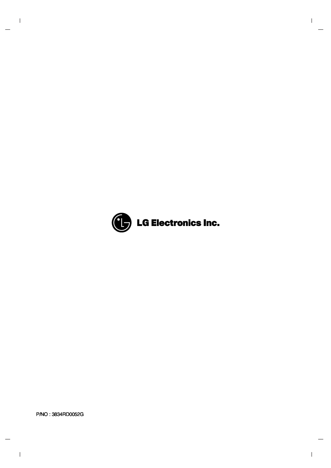 LG Electronics DR7400 owner manual P/NO 3834RD0052G 