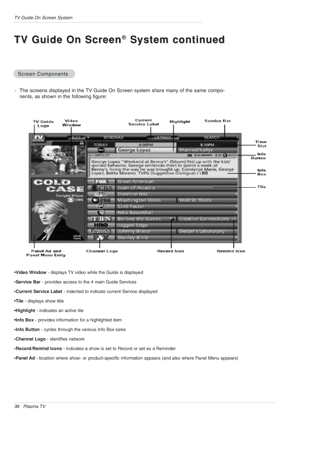 LG Electronics DU-42PY10X owner manual TV Guide On Screen System 