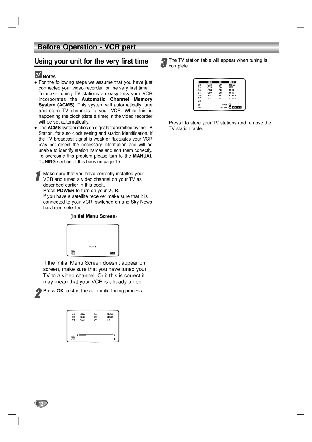 LG Electronics DV1000 owner manual Manual, Initial Menu Screen, Complete 