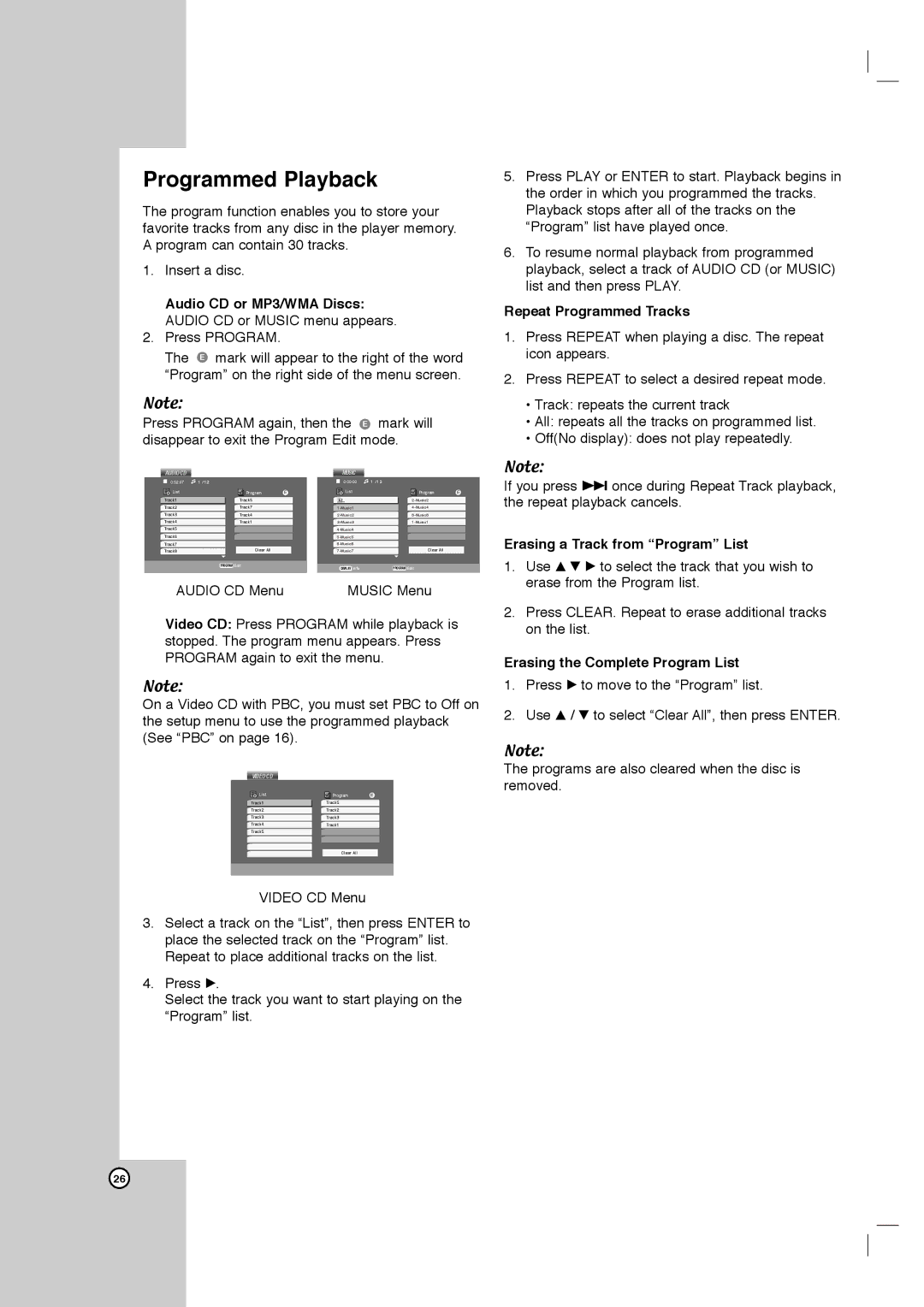 LG Electronics DVB418 owner manual Programmed Playback 