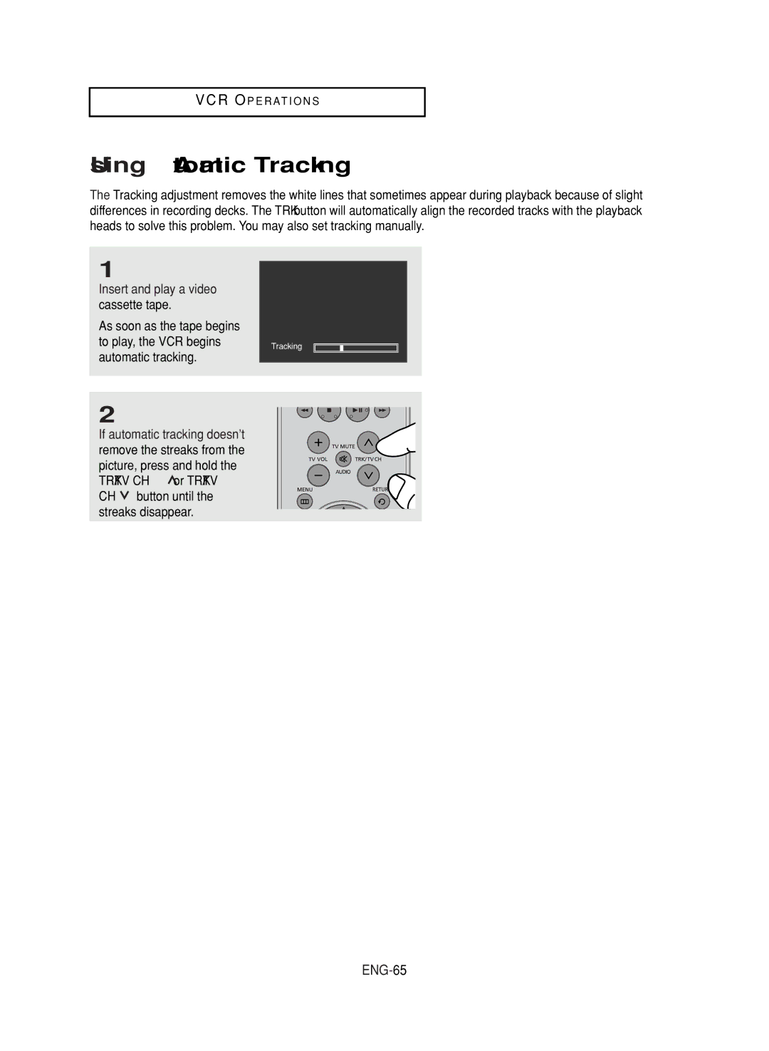 LG Electronics DVD-V9800 instruction manual Using Automatic Tracking, ENG-65 