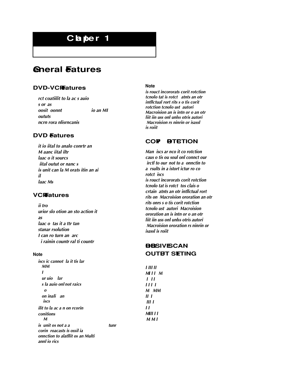 LG Electronics DVD-V9800 instruction manual General Features, DVD-VCR Features, DVD Features 