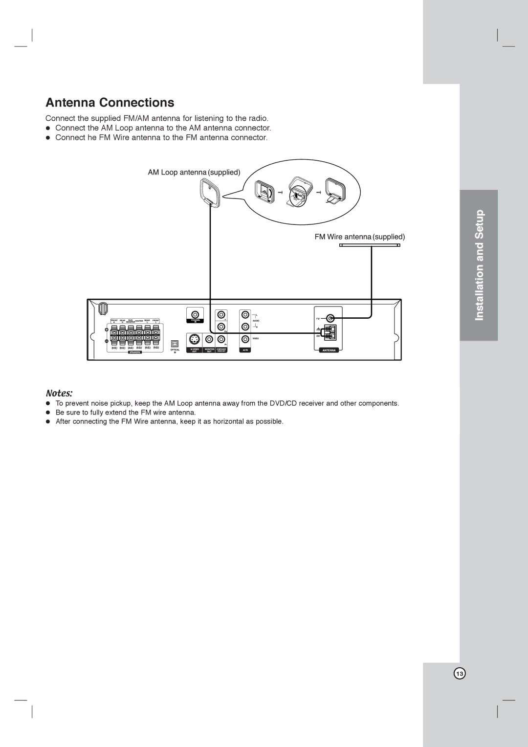 LG Electronics DVT418 owner manual Antenna Connections, Installation and Setup 