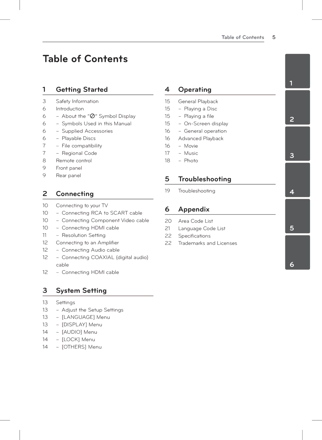 LG Electronics DVX642H owner manual Table of Contents 