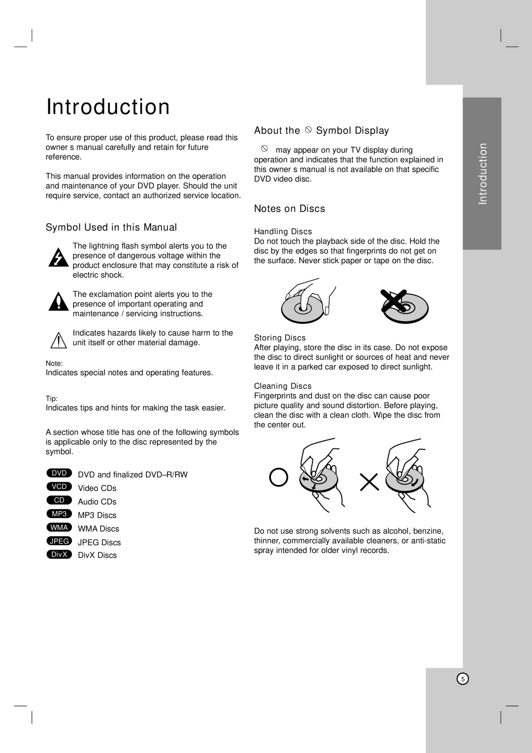 LG Electronics DVX9900H owner manual Introduction, Symbol Used in this Manual, About the Symbol Display 