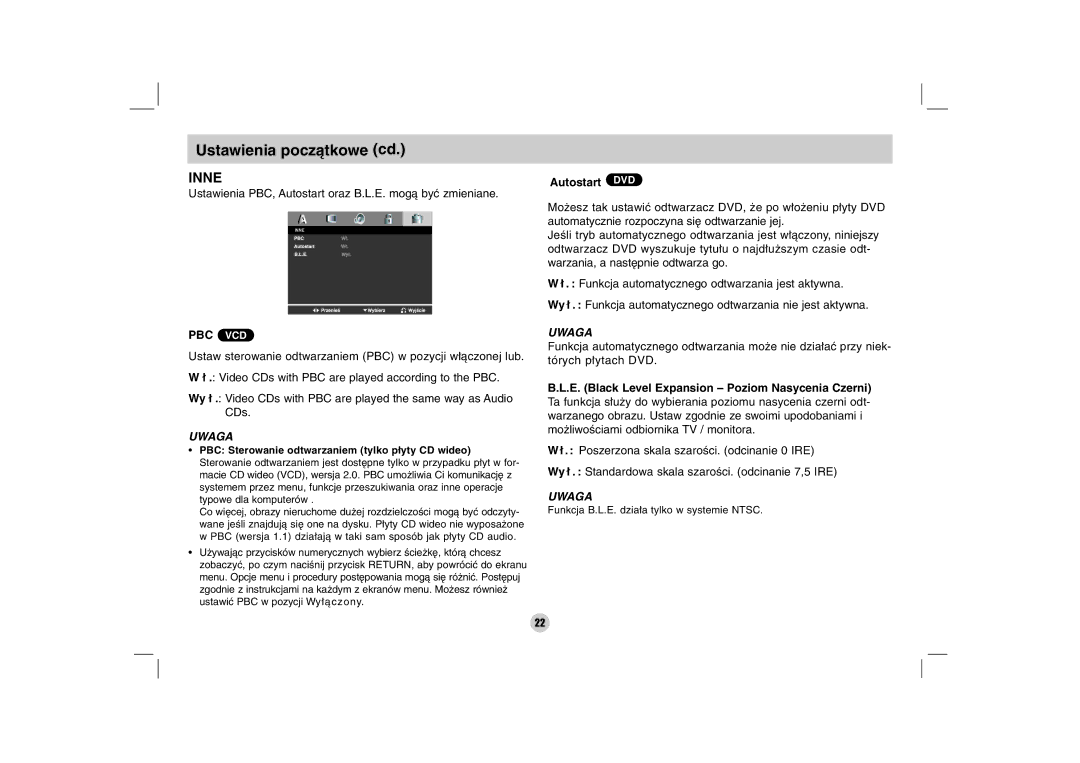 LG Electronics DZ9500 owner manual Inne, Autostart DVD 