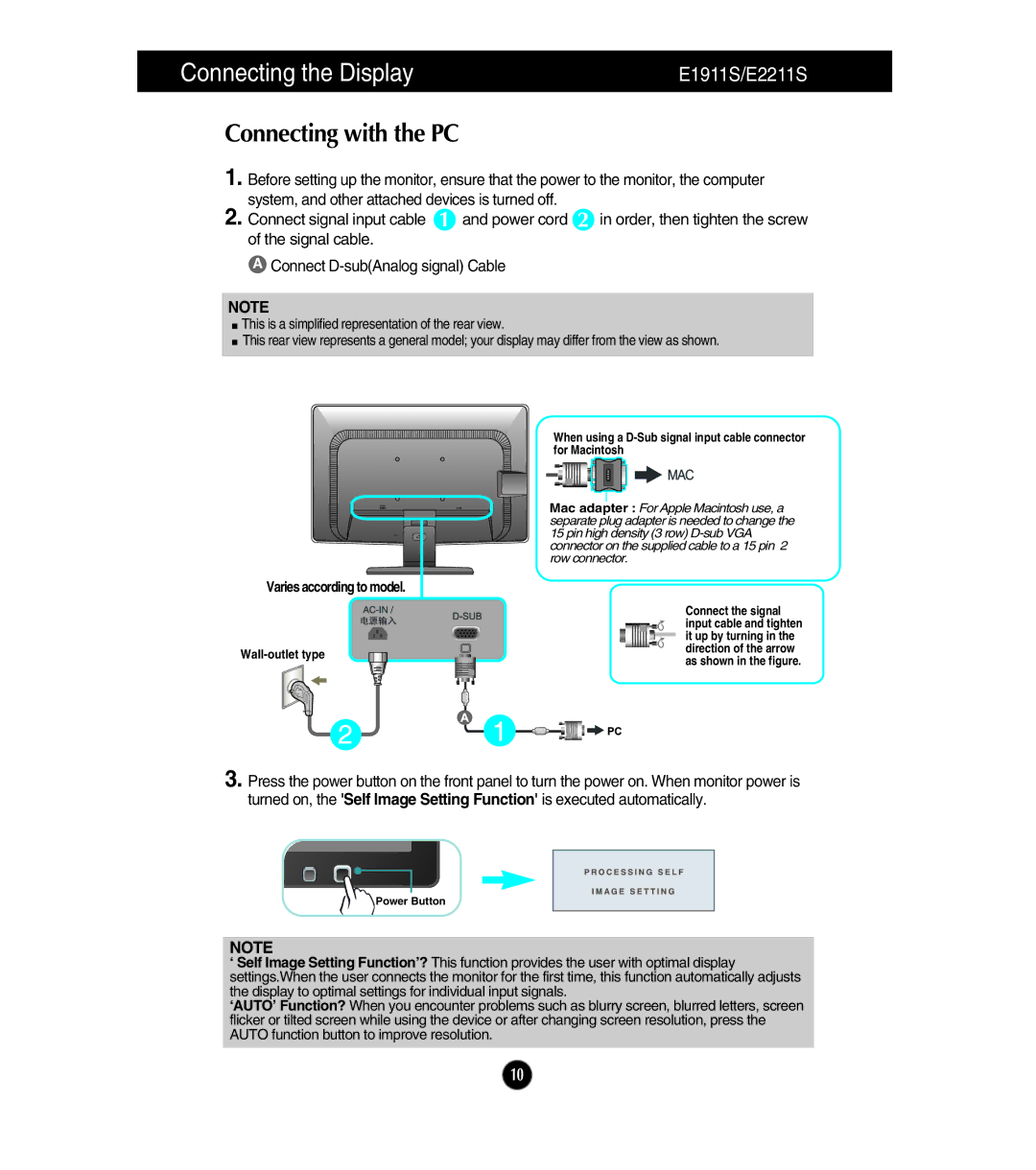 LG Electronics E1911T, E2411T, E2211T owner manual E1911S/E2211S 