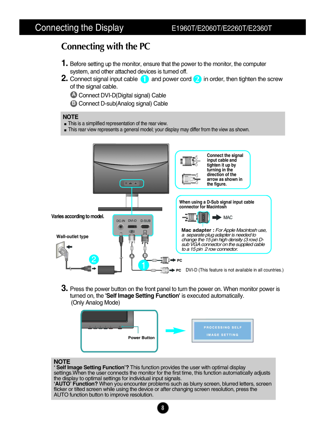 LG Electronics E2260V, E2060S, E1960S, E2360V, E2360S, E2260S owner manual E1960T/E2060T/E2260T/E2360T 