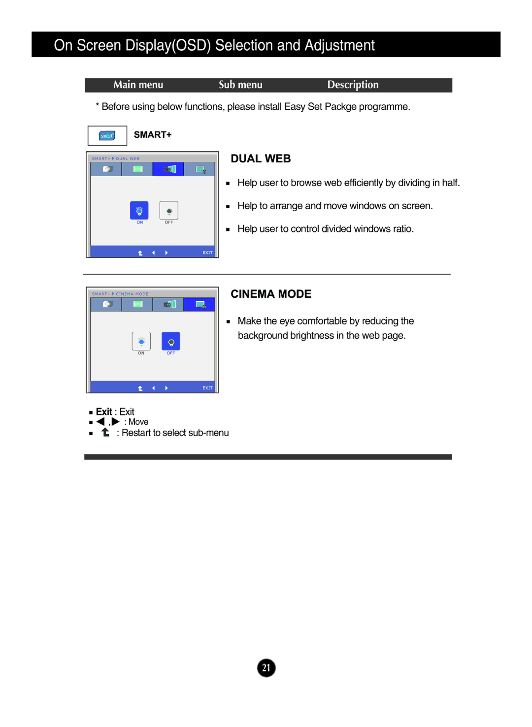 LG Electronics E2350T, E2050T, E1950T, E2250T manual Move 