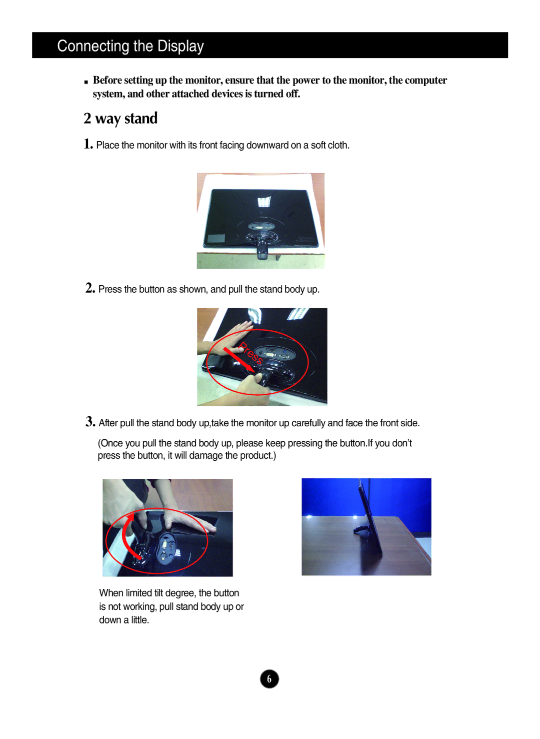 LG Electronics E2250T, E2050T, E1950T, E2350T manual Way stand 