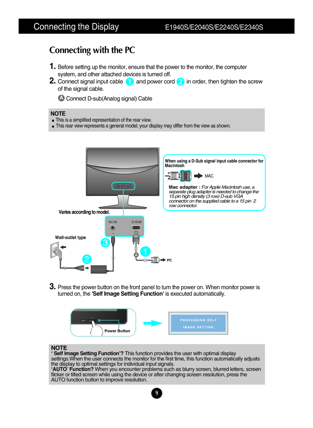 LG Electronics E2240T, E2340T, E2040T, E1940T owner manual E1940S/E2040S/E2240S/E2340S 