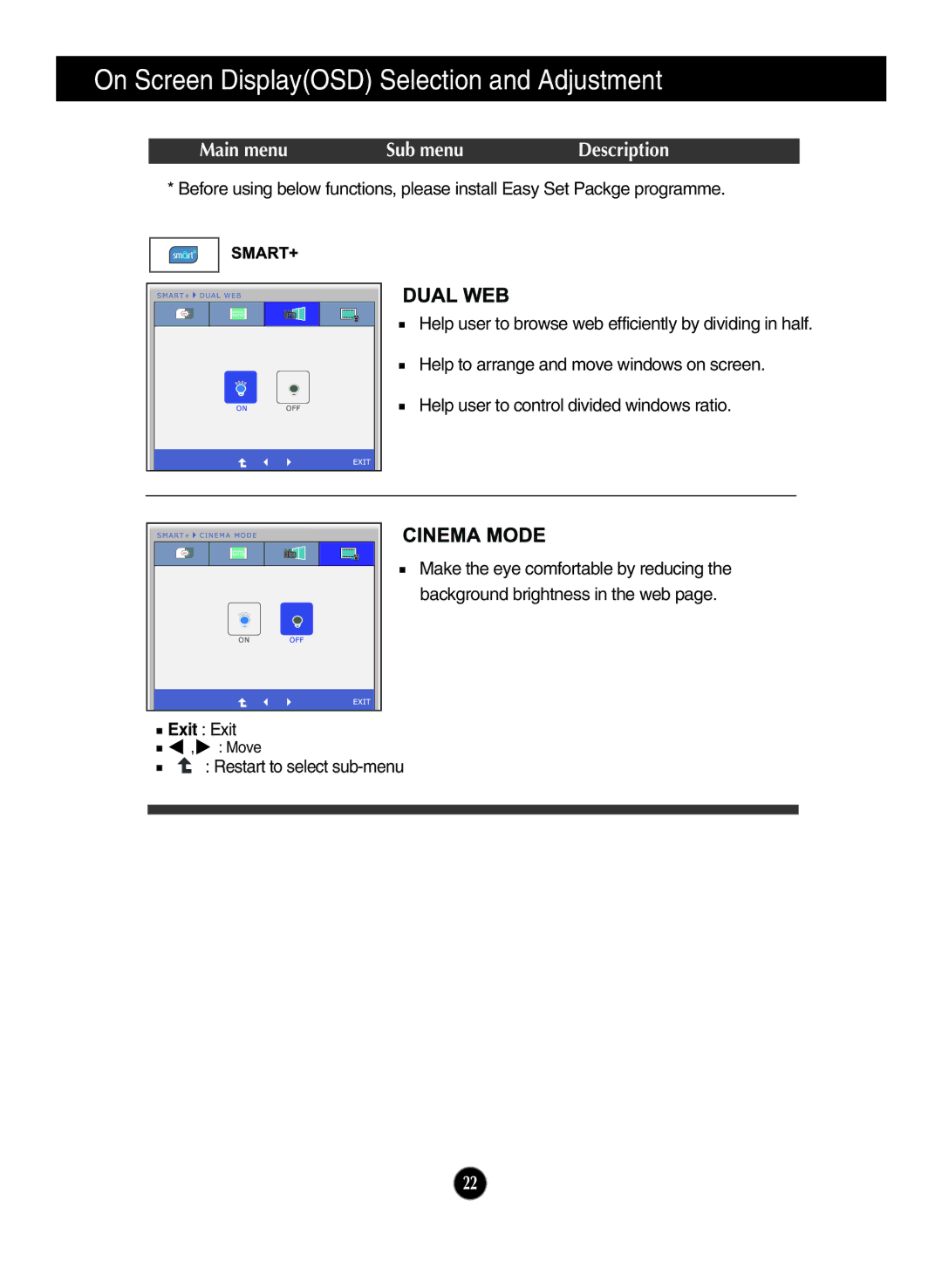 LG Electronics E2350V, E2250V manual Move 