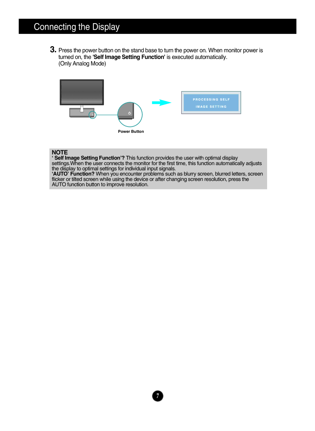 LG Electronics E2290V owner manual Only Analog Mode 