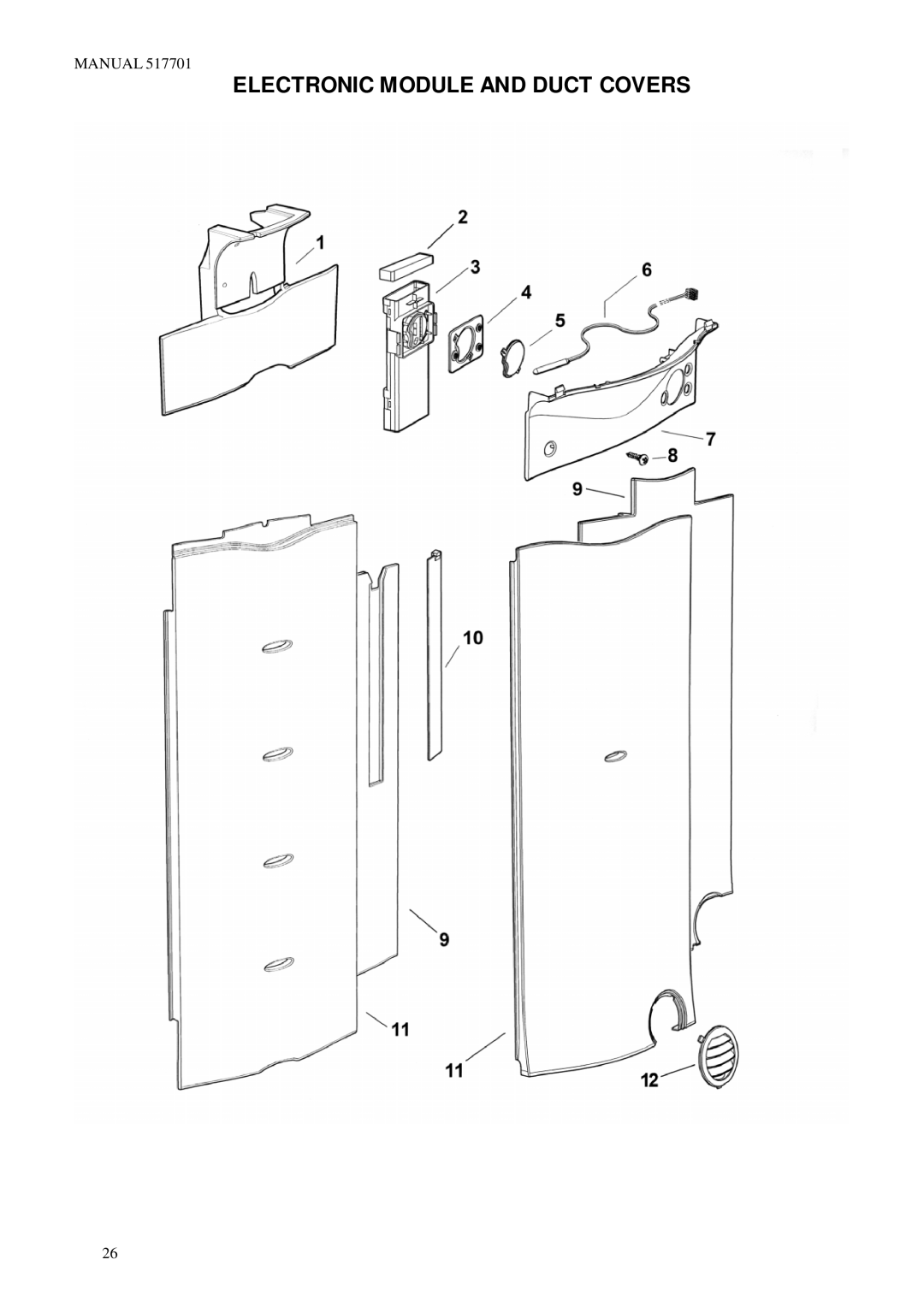 LG Electronics E442B, E16B, E440T, E16T manual Electronic Module and Duct Covers 