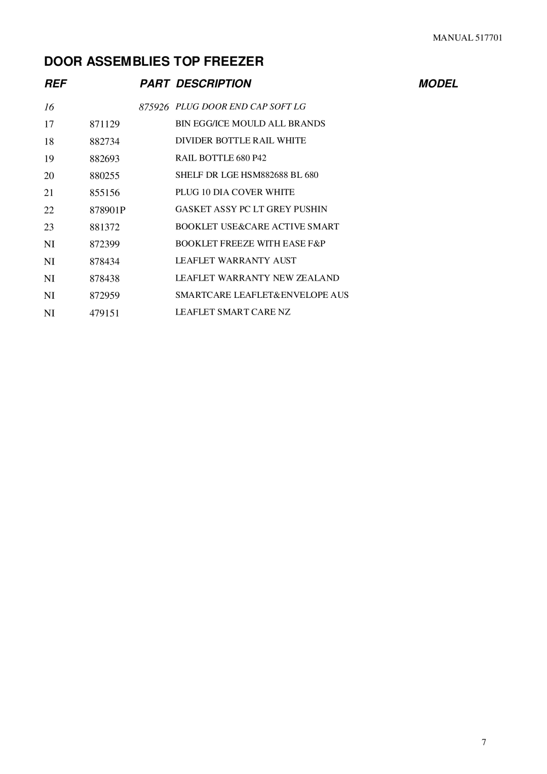 LG Electronics E16B, E442B 871129, 882734, 882693, 880255, 855156, 878901P, 881372, 872399, 878434, 878438, 872959, 479151 