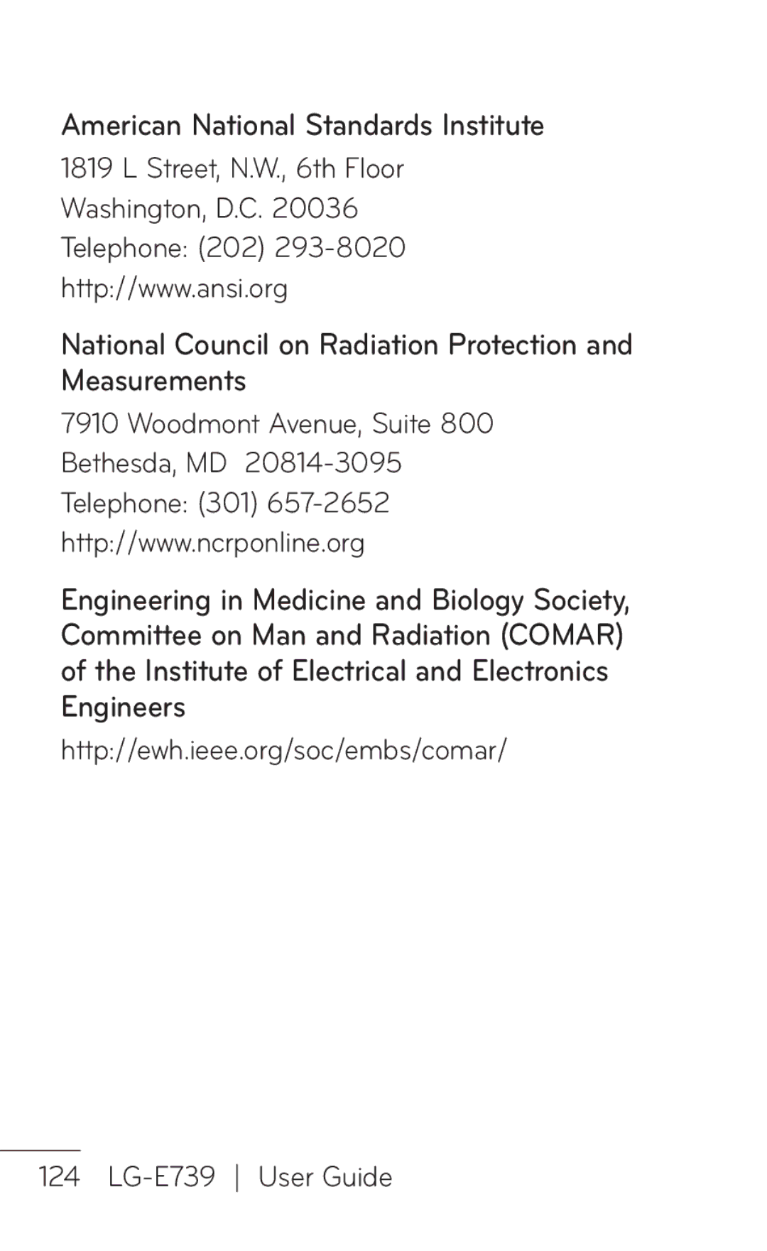 LG Electronics manual Http//ewh.ieee.org/soc/embs/comar LG-E739 User Guide 