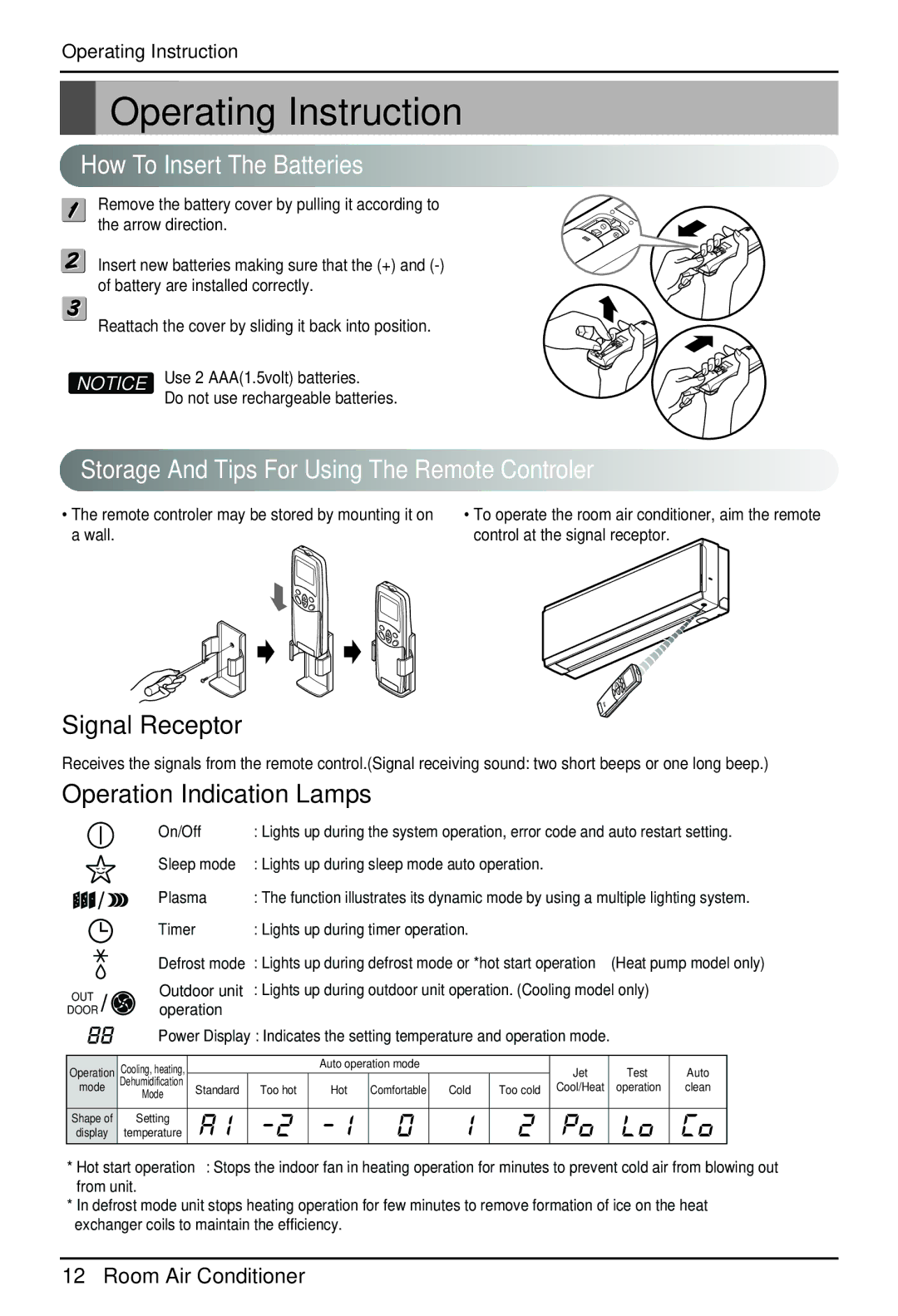 LG Electronics EN 61000-2, EN 61000-3 Norm) owner manual Operating Instruction, How To Insert The Batteries 