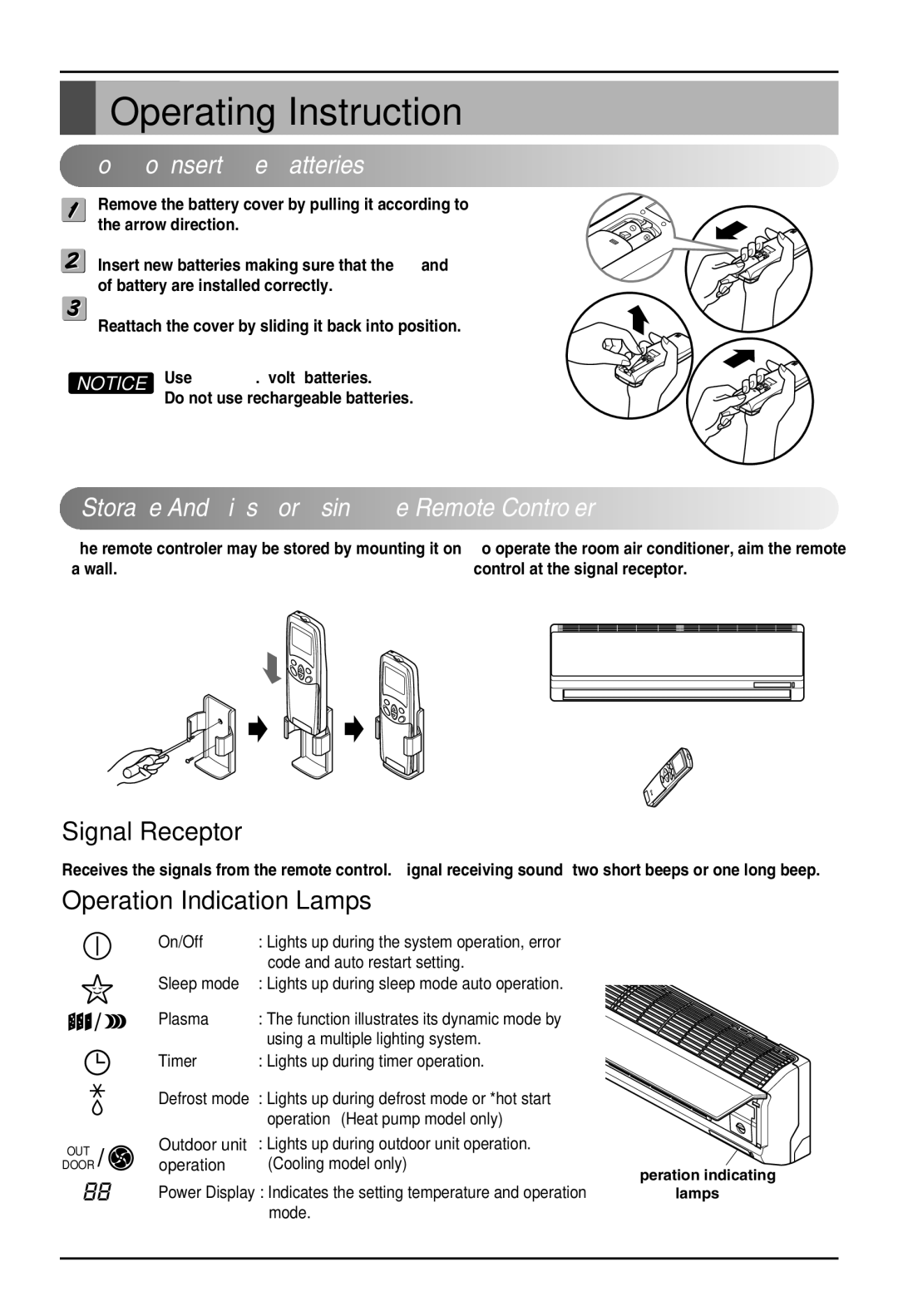 LG Electronics EN 61000-2, EN 61000-3 owner manual Operating Instruction 