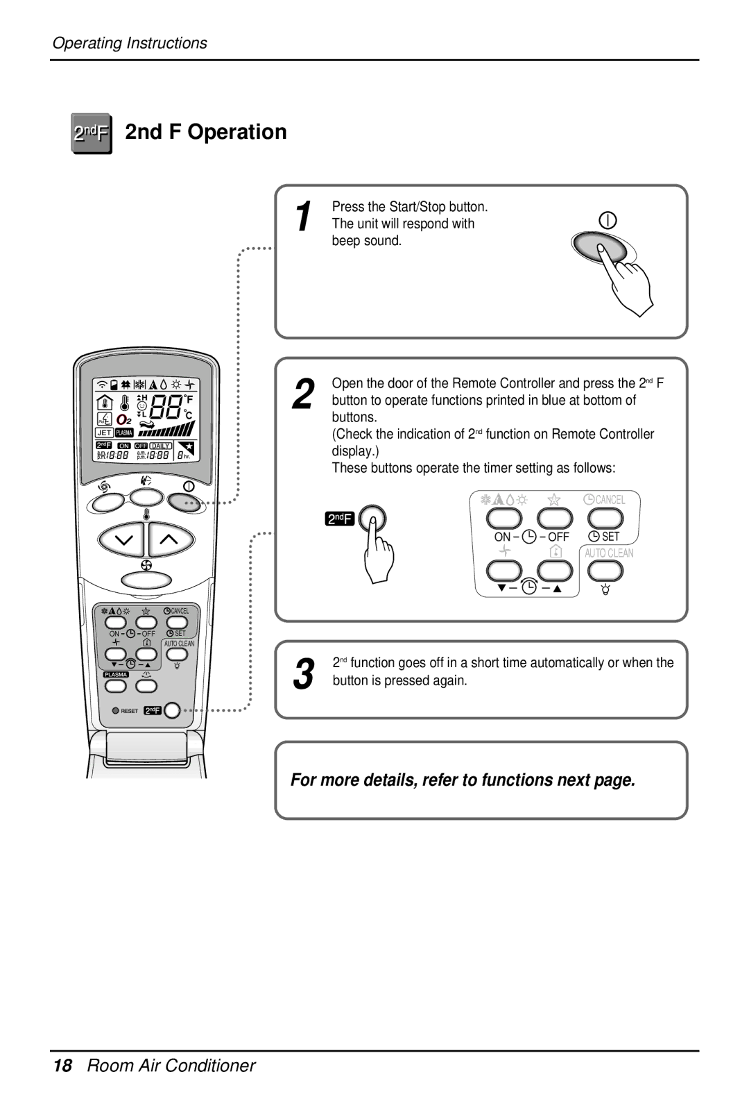 LG Electronics EN 61000-3 NORM owner manual 2nd F Operation, For more details, refer to functions next 