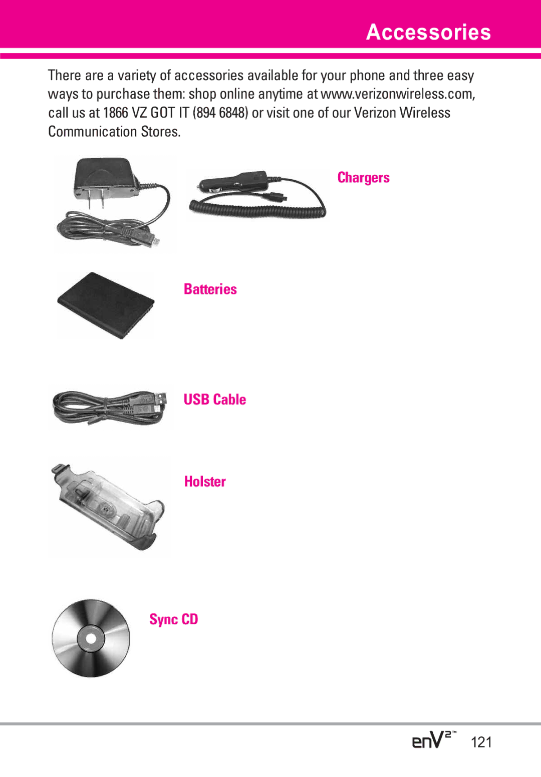 LG Electronics EnV2 manual 121 