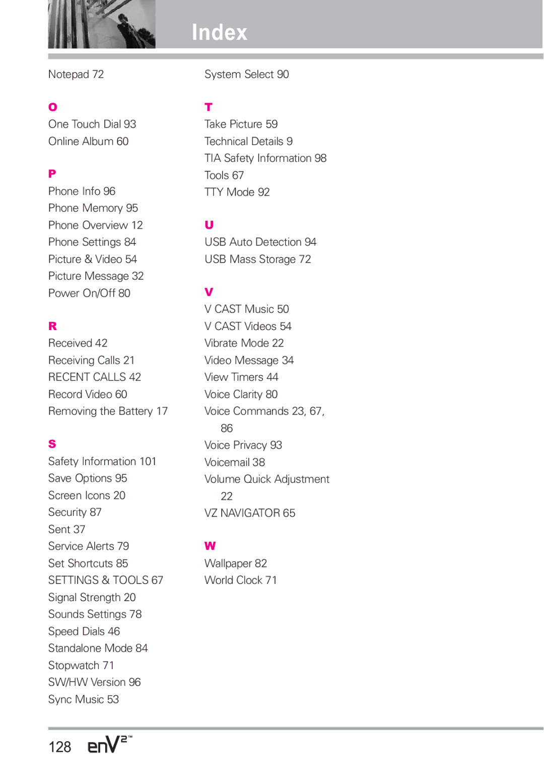 LG Electronics EnV2 manual 128, Recent Calls 