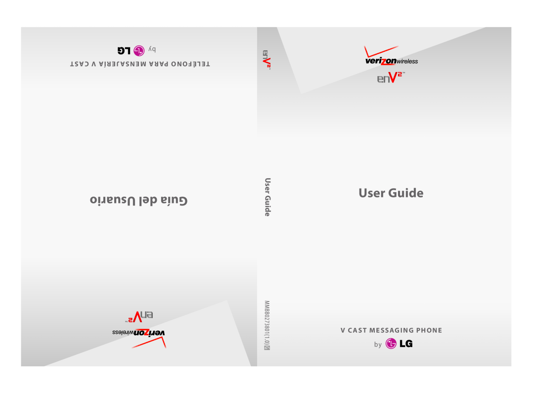 LG Electronics EnV2 manual Usuario del Guía, User Guide, Cast V Jería Mensa A Par Teléfono, MMBB02738011.0 G 