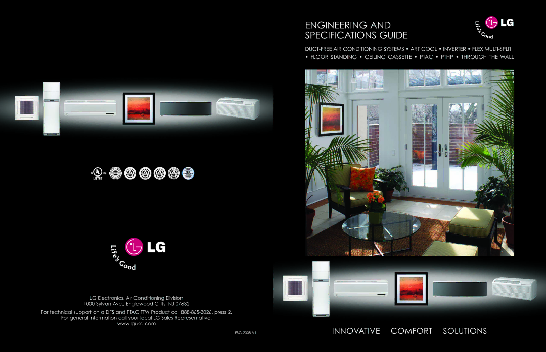 LG Electronics ESG-2008-V1 specifications Engineering Specifications Guide 