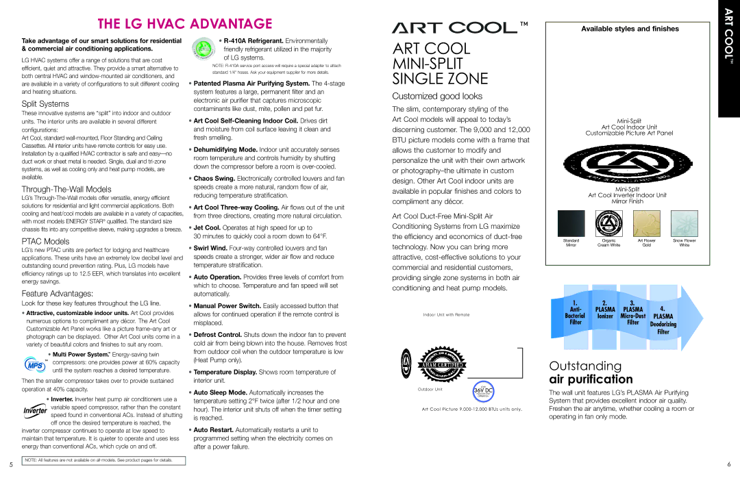 LG Electronics ESG-2008-V1 Available styles and finishes, Look for these key features throughout the LG line, LG systems 