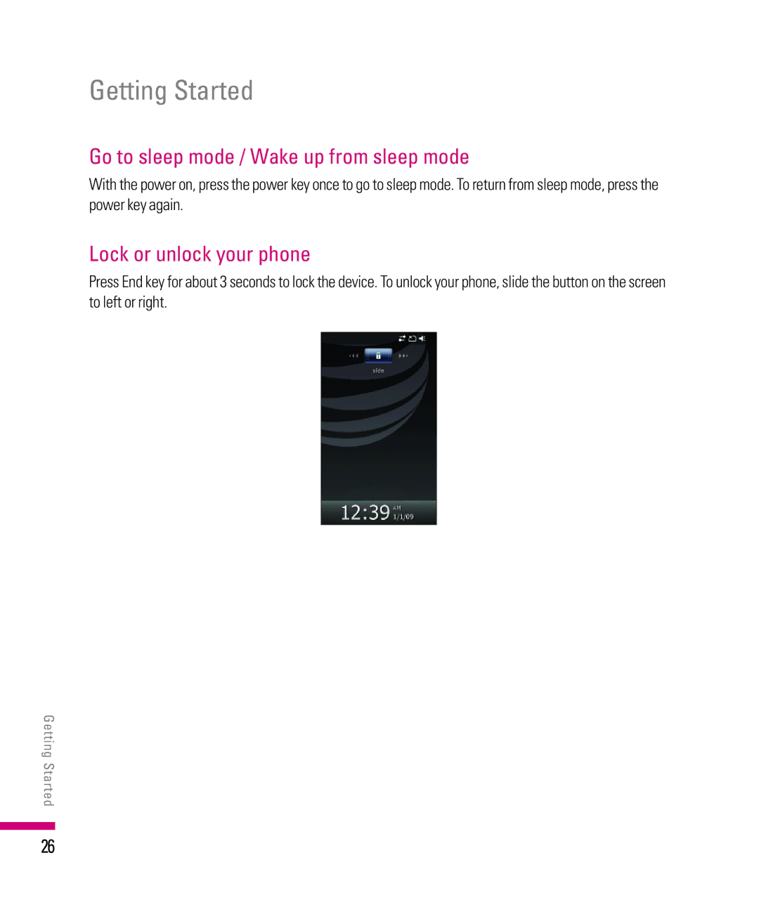 LG Electronics eXpo manual Go to sleep mode / Wake up from sleep mode, Lock or unlock your phone 