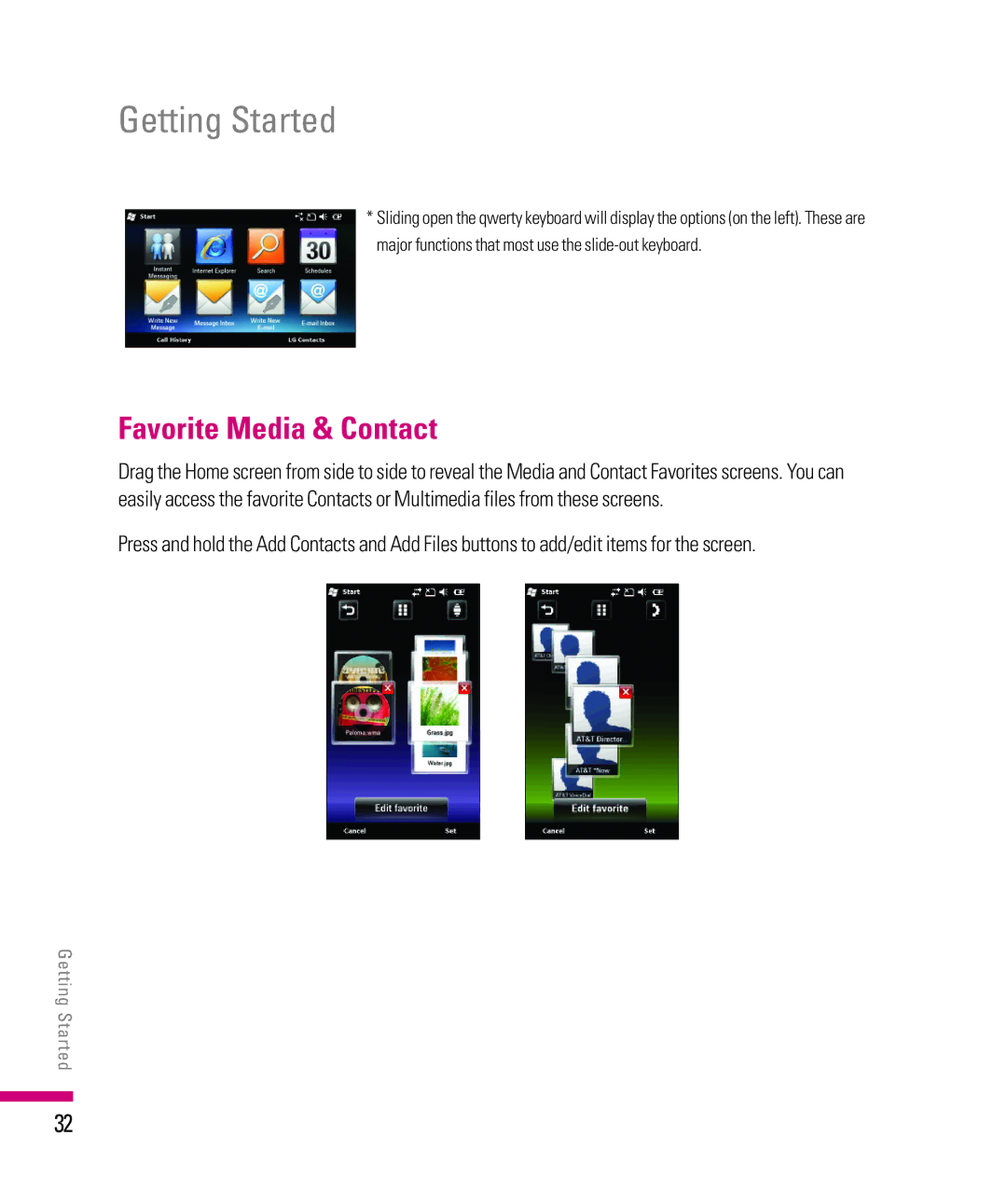 LG Electronics eXpo manual Favorite Media & Contact 