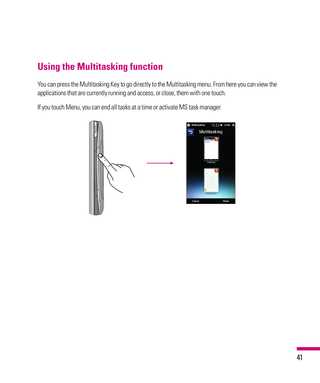 LG Electronics eXpo manual Using the Multitasking function 