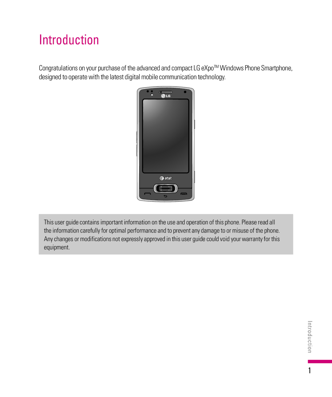 LG Electronics eXpo manual Introduction 