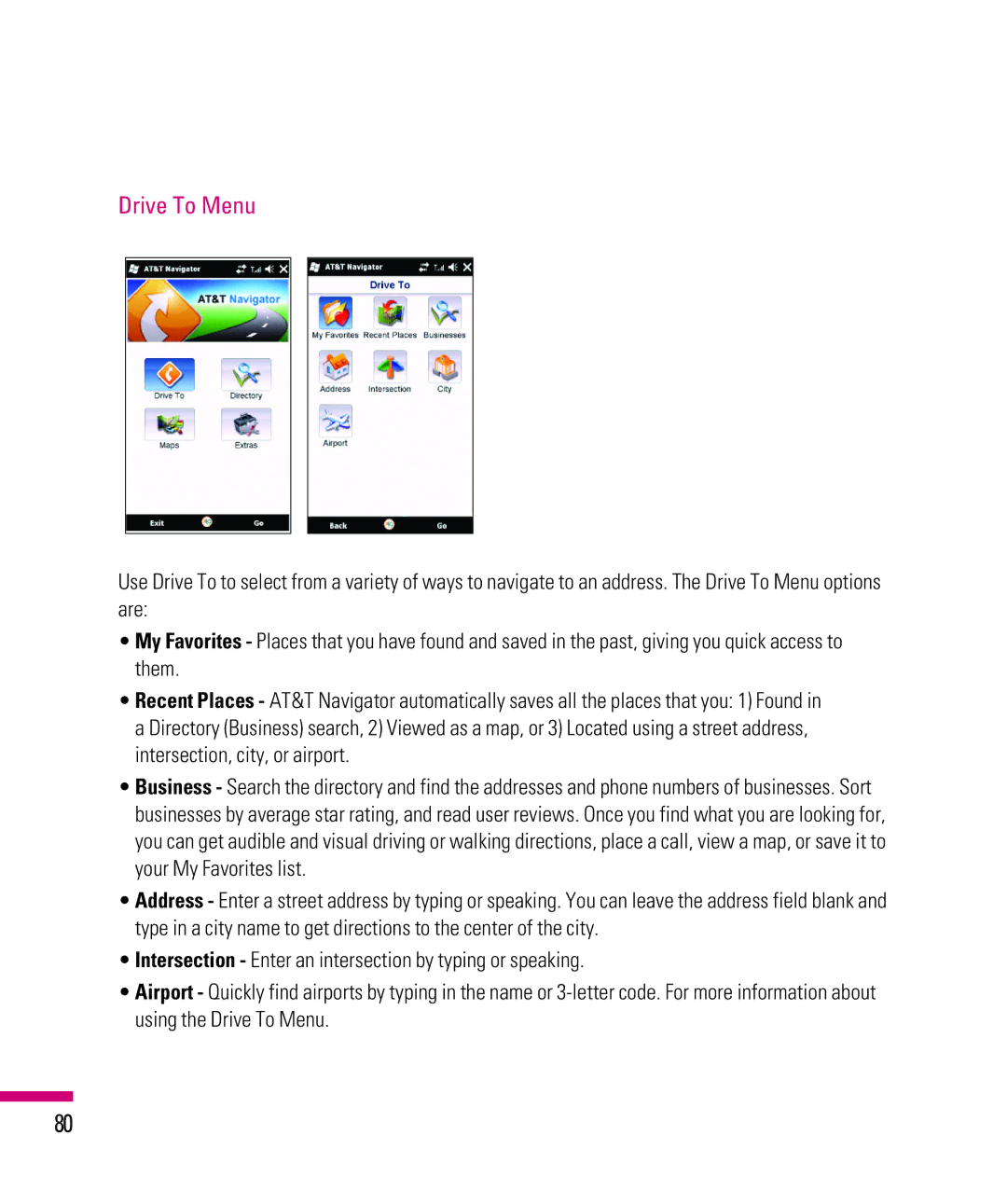 LG Electronics eXpo manual Drive To Menu 