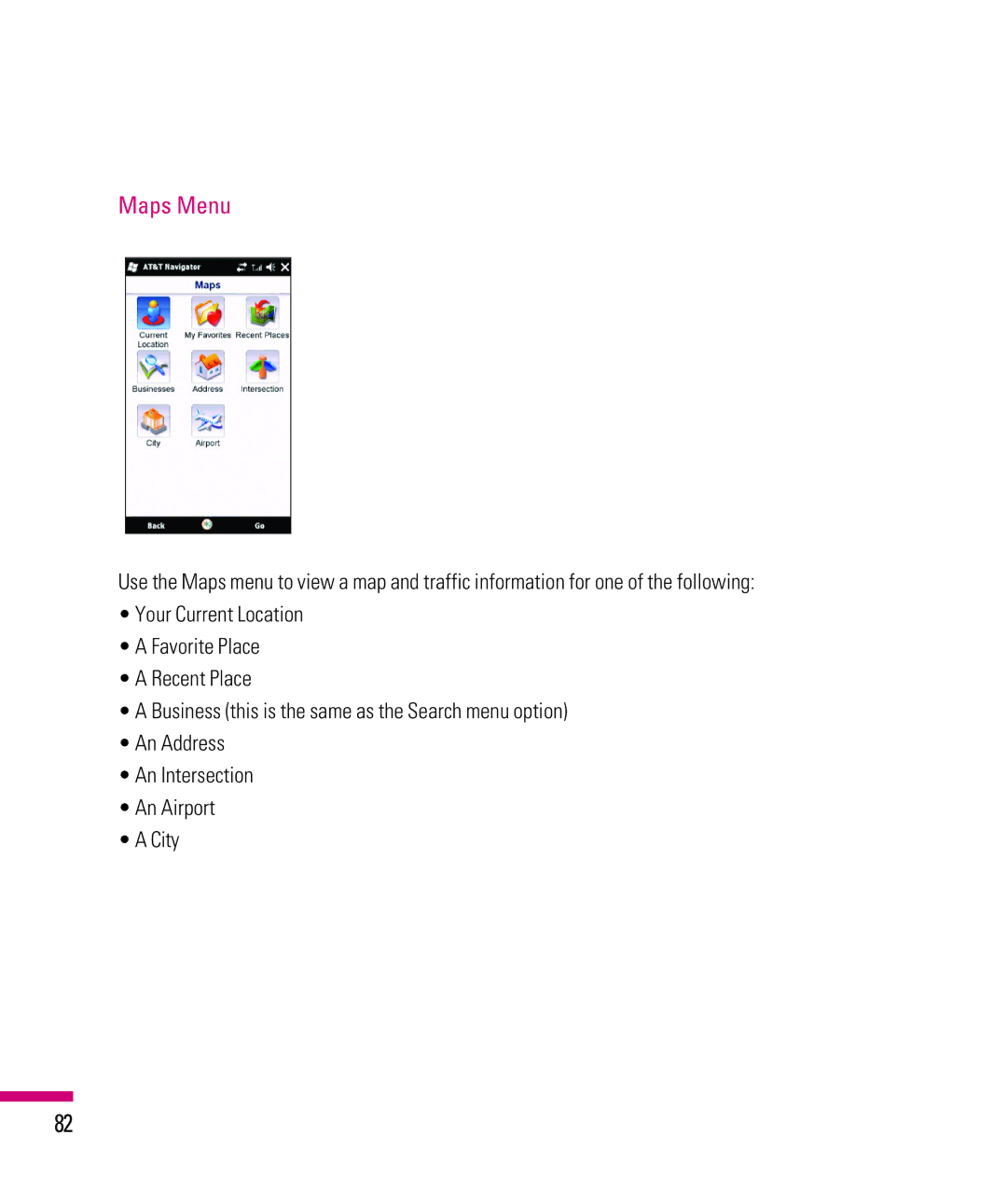 LG Electronics eXpo manual Maps Menu 