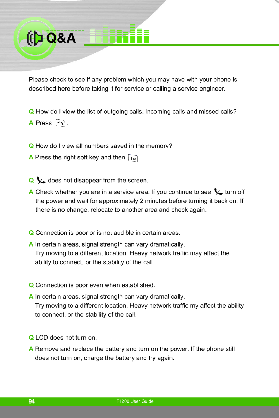 LG Electronics manual F1200 User Guide 