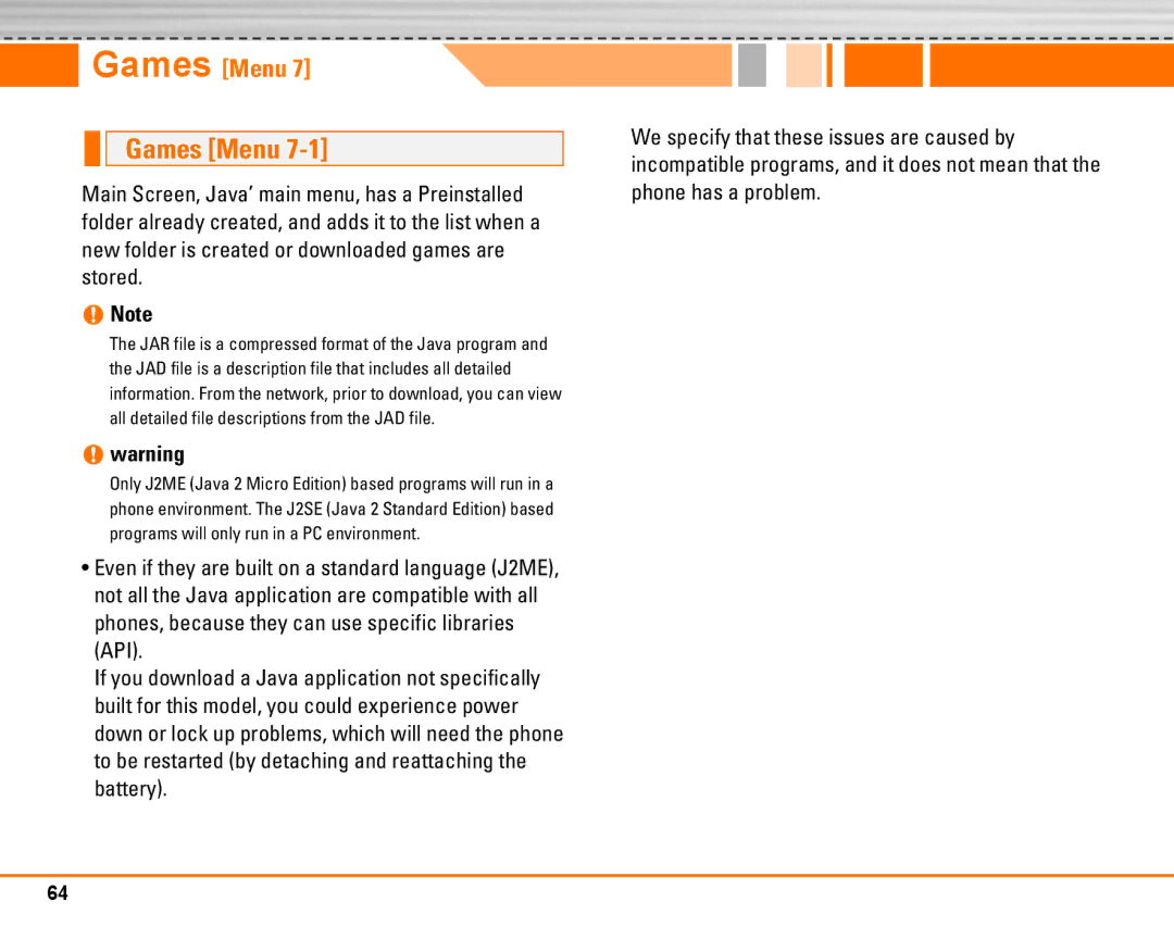 LG Electronics F2250 manual Games Menu 