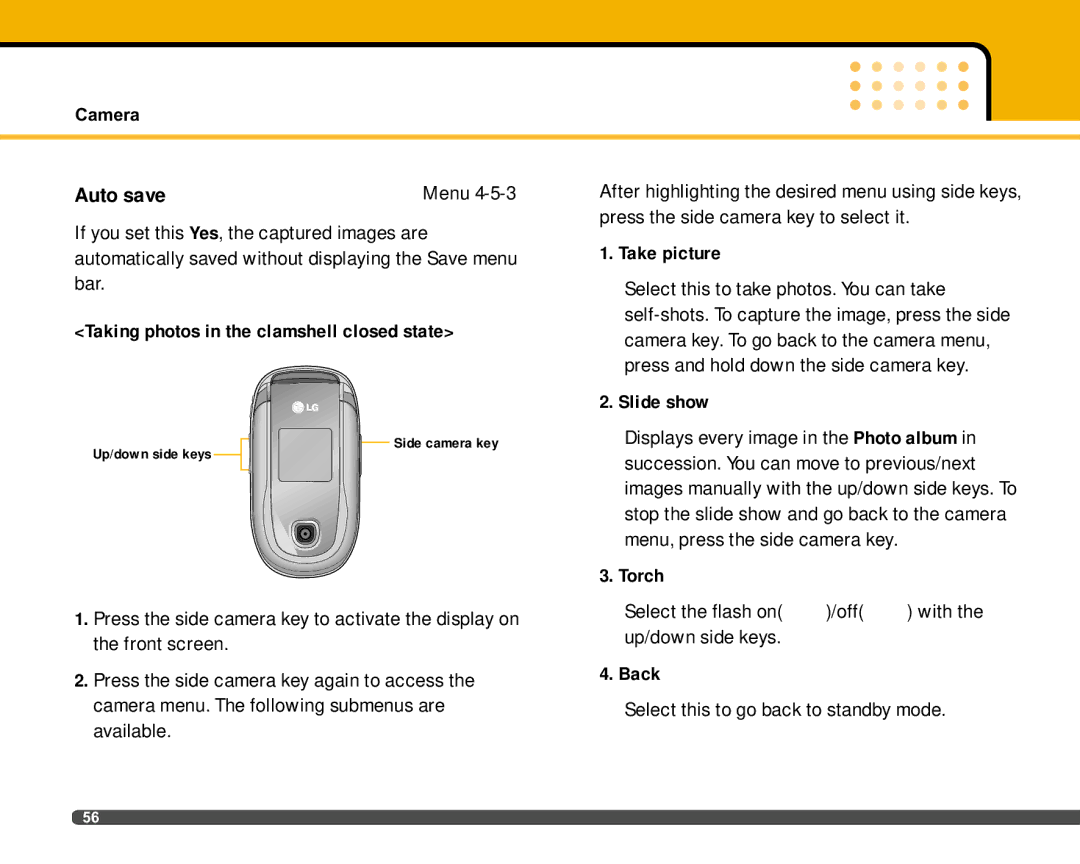 LG Electronics F2400 manual Auto save 