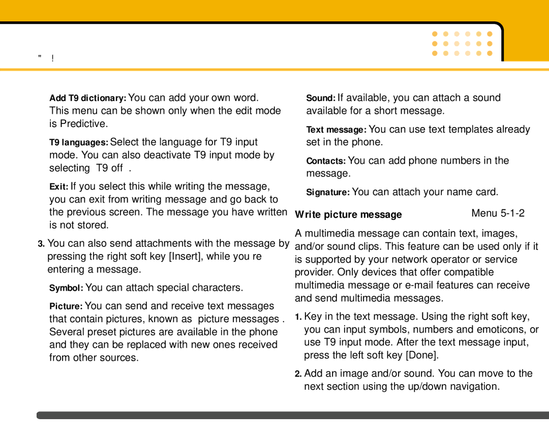 LG Electronics F2400 manual Write picture message 