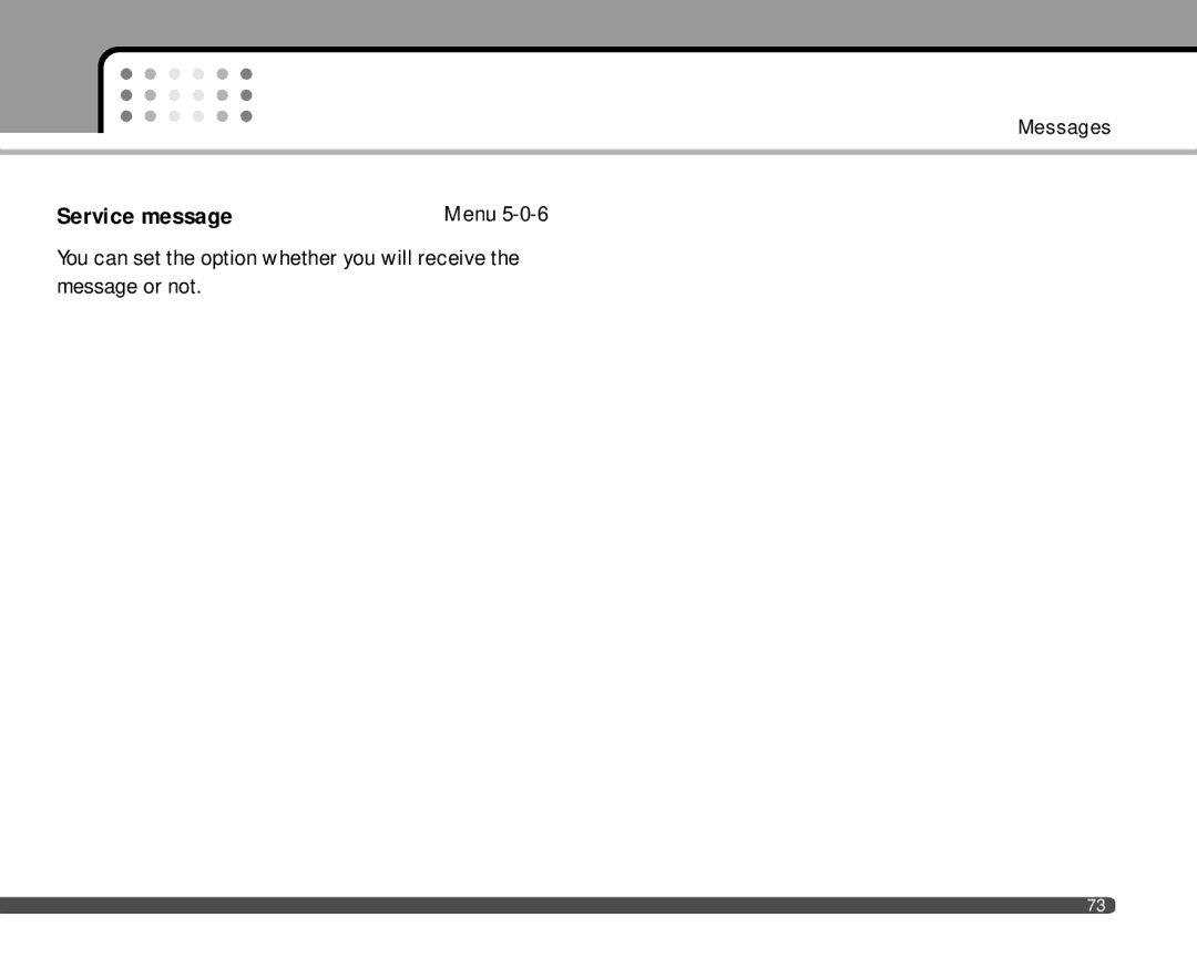 LG Electronics F2400 manual Service message 