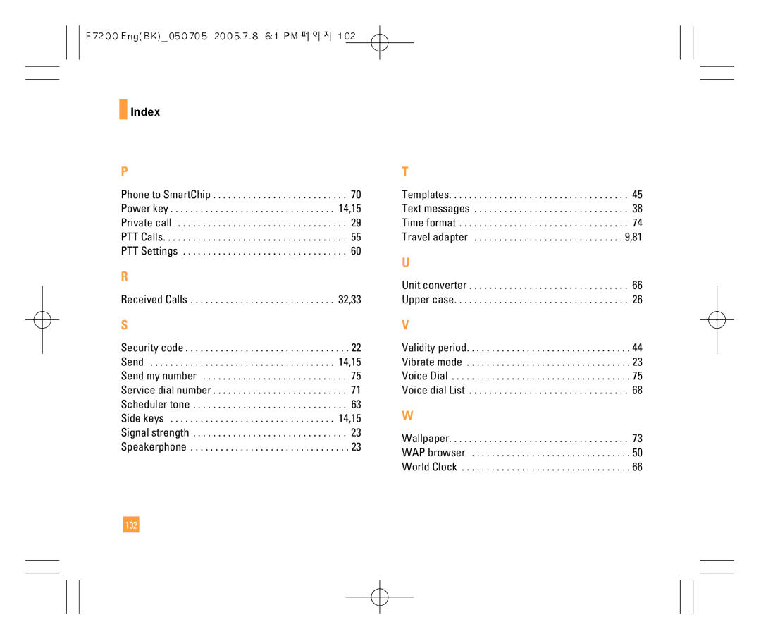 LG Electronics F7200 manual 102 