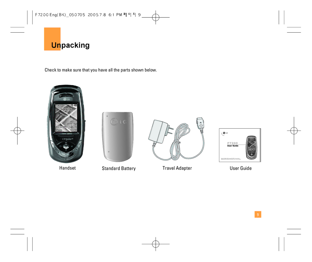 LG Electronics F7200 manual Unpacking 