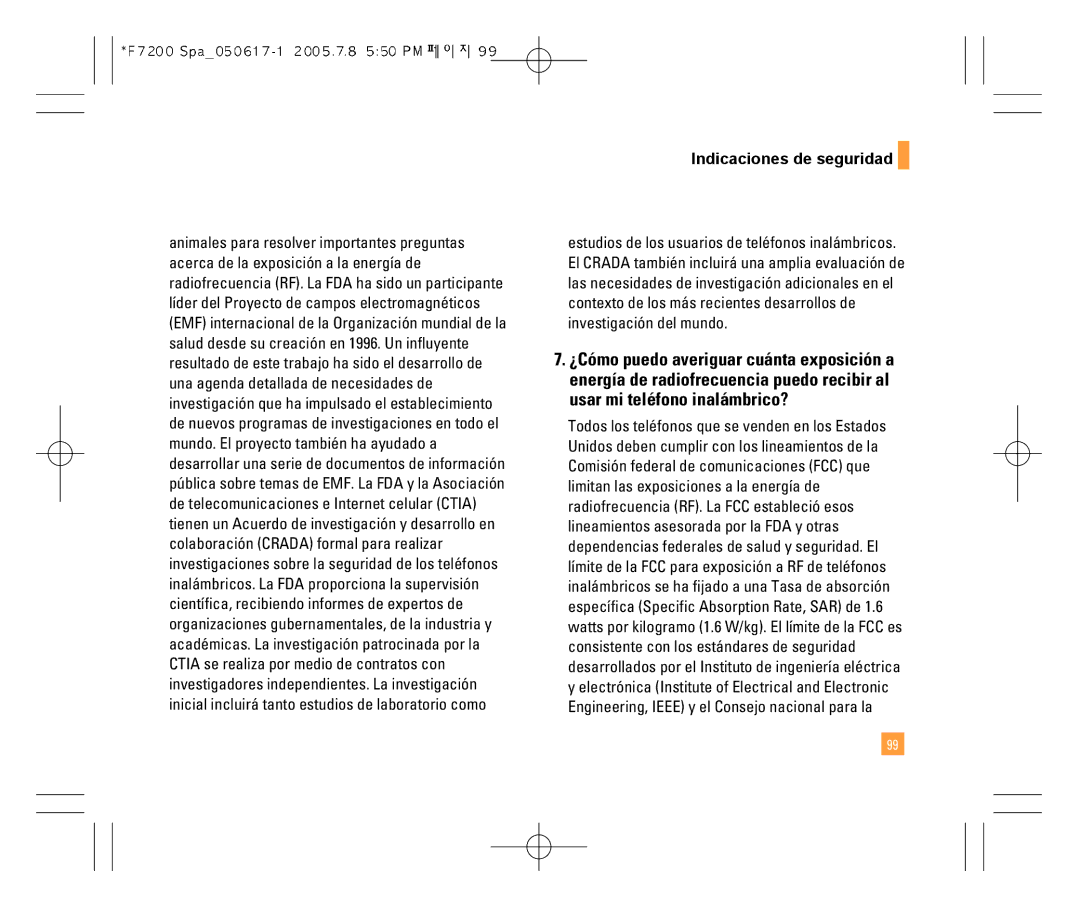 LG Electronics F7200 manual Indicaciones de seguridad 