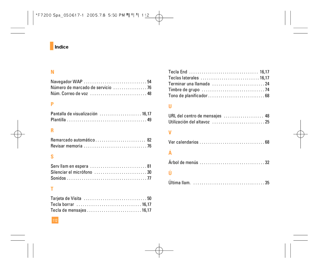 LG Electronics F7200 manual Ver calendarios Árbol de menús Última llam 