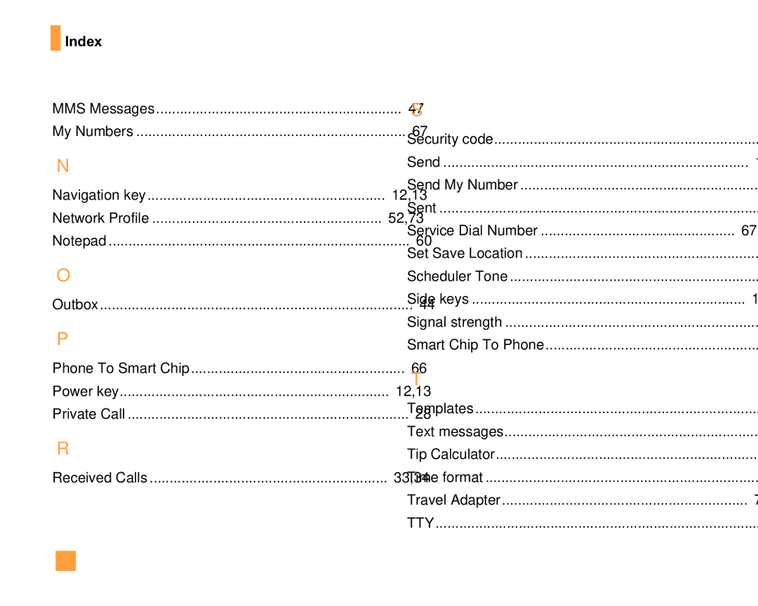 LG Electronics F9200 manual Index 