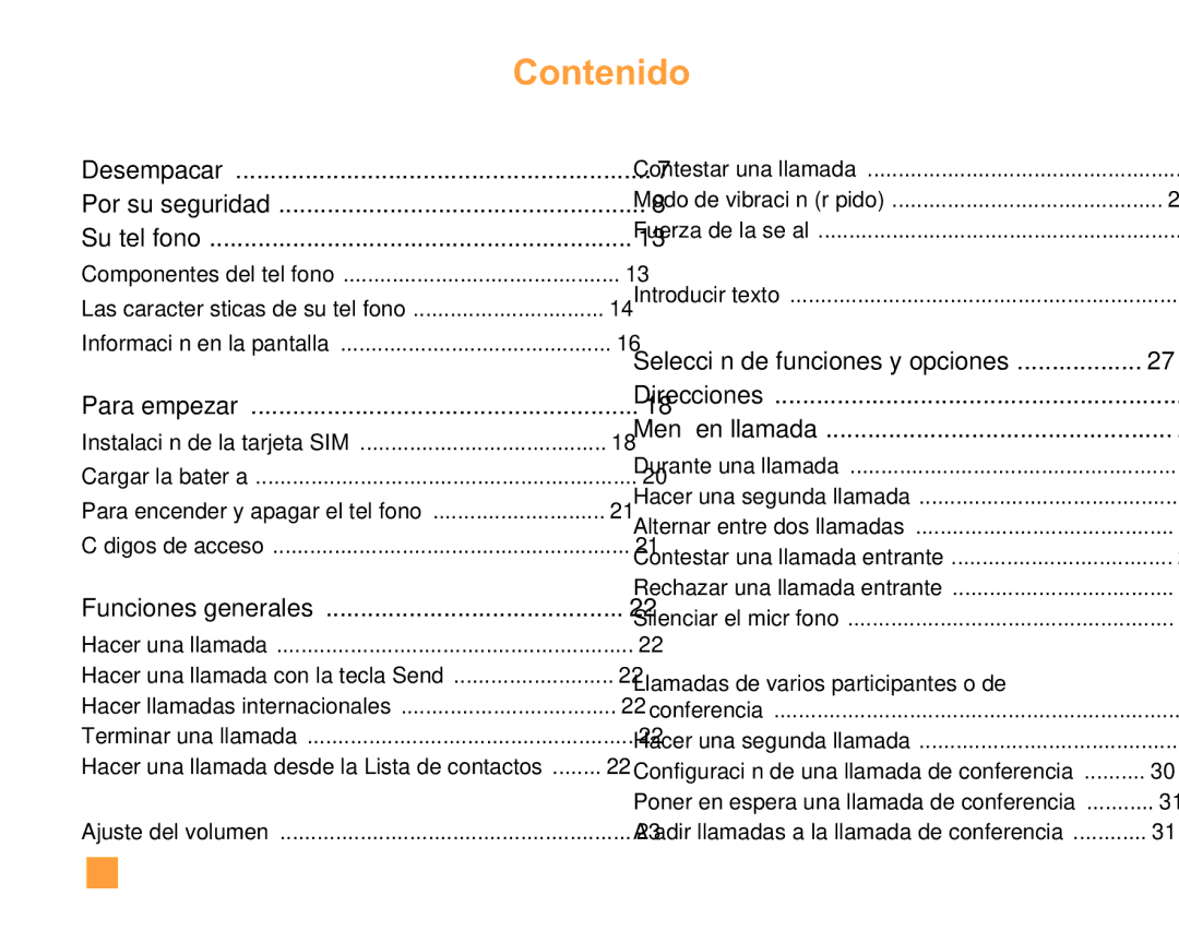 LG Electronics F9200 manual Contenido, Llamadas de varios participantes o de 