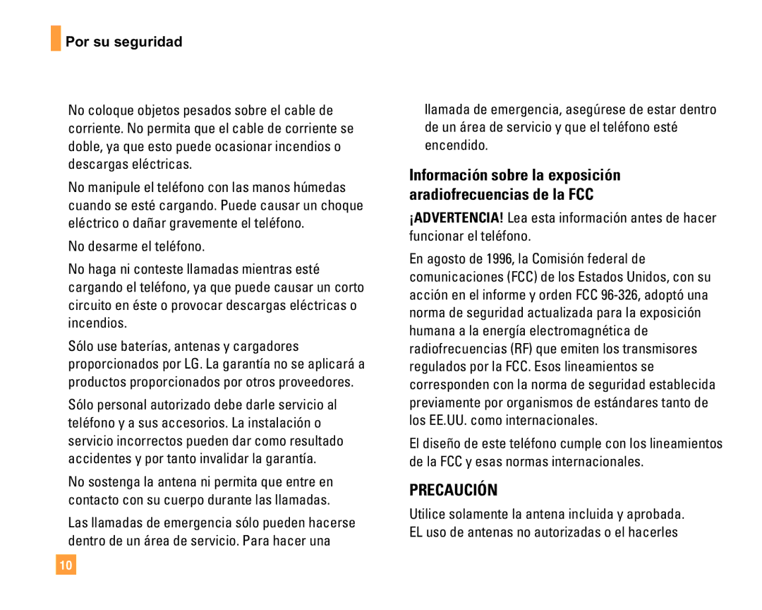 LG Electronics F9200 manual Precaución 