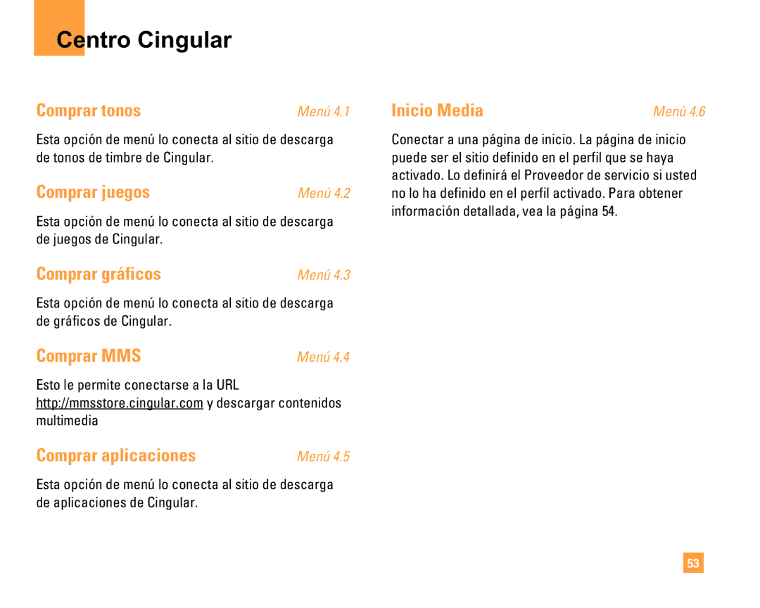 LG Electronics F9200 manual Centro Cingular 