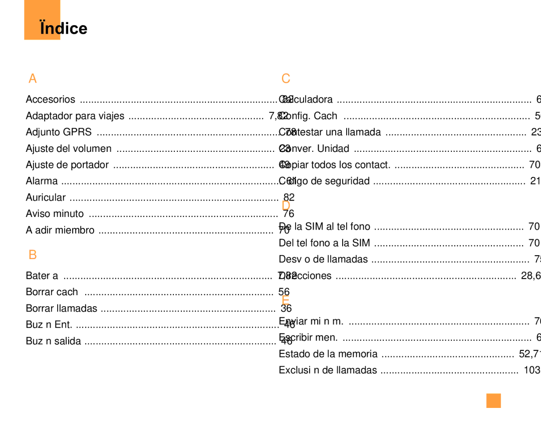 LG Electronics F9200 manual Ïndice, 103 