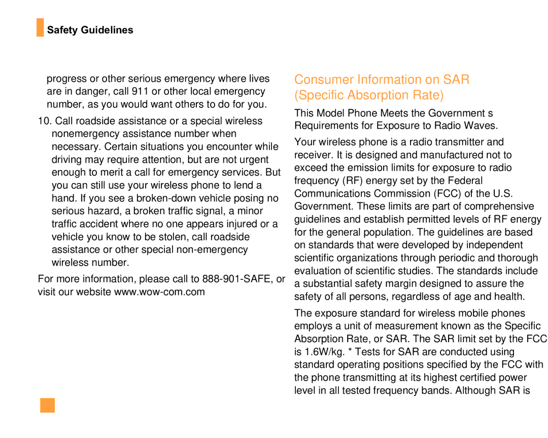 LG Electronics F9200 manual Consumer Information on SAR Specific Absorption Rate 