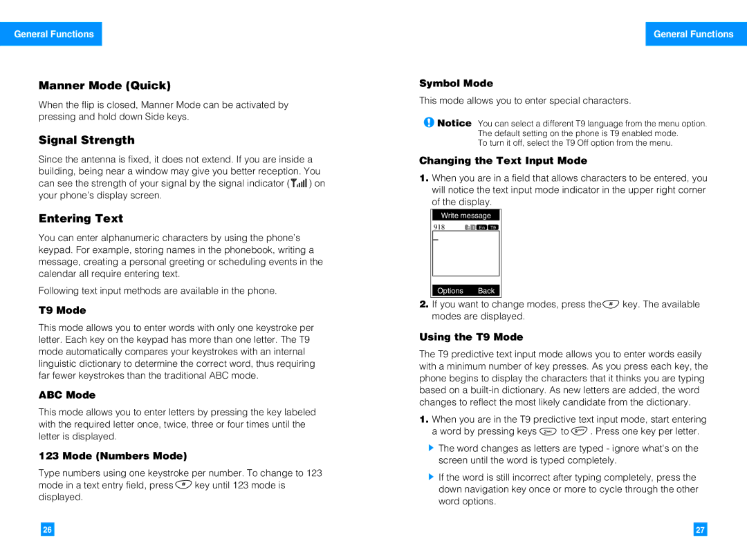 LG Electronics G4010 manual Manner Mode Quick, Signal Strength, Entering Text 